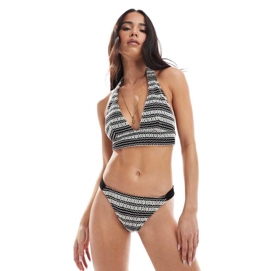 New Look Gehaakt bikinibroekje in zwart Zwart