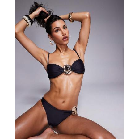 Candypants Bikinitopje met gouden hardware in zwart