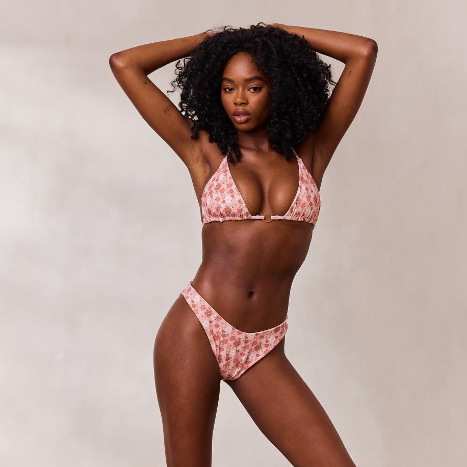 Omkeerbar Triangle Bikinitop Roze/Bloemenprint M Multicolor