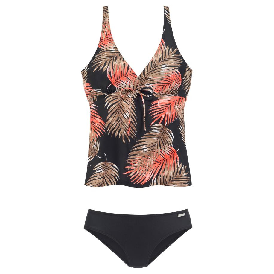 Lascana LASCANA Tankini lichtbruin / abrikoos / oranjerood / zwart / wit -