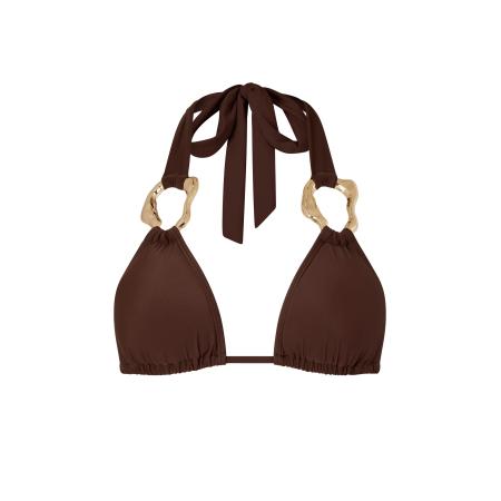 Moda Minx Moda Minx Bikinitop Irregular Hoop donkerbruin / goud