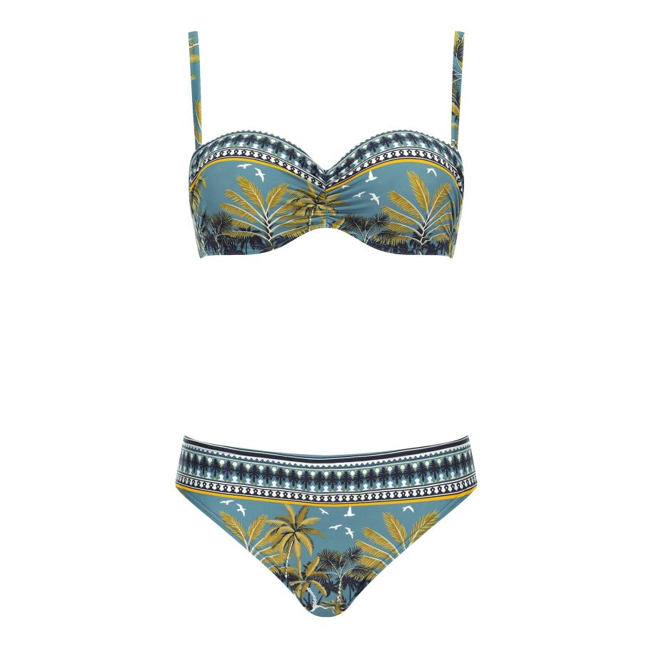 OLYMPIA OLYMPIA Bikini smoky blue / groen / zwart / wit -