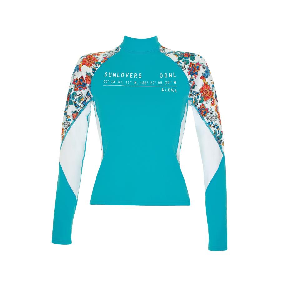 OLYMPIA OLYMPIA Tankinitop turquoise / oranje / wit -