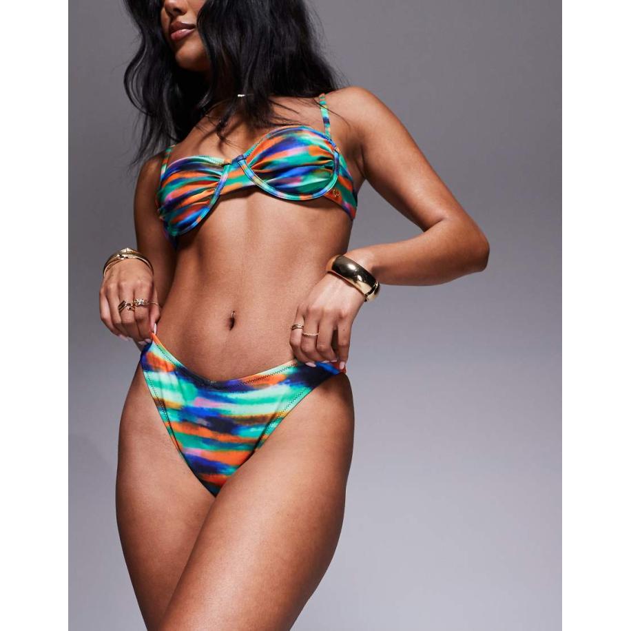 Candypants Hoogopgesneden bikinibroekje met abstracte print in multi-Veelkleurig Multicolor