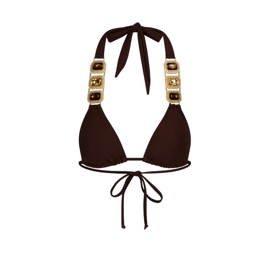 Moda Minx Moda Minx Bikinitop Boujee donkerbruin / goud -