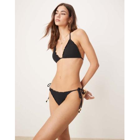 Stradivarius Bikinibroekje met gestrikte zijkanten in zwart