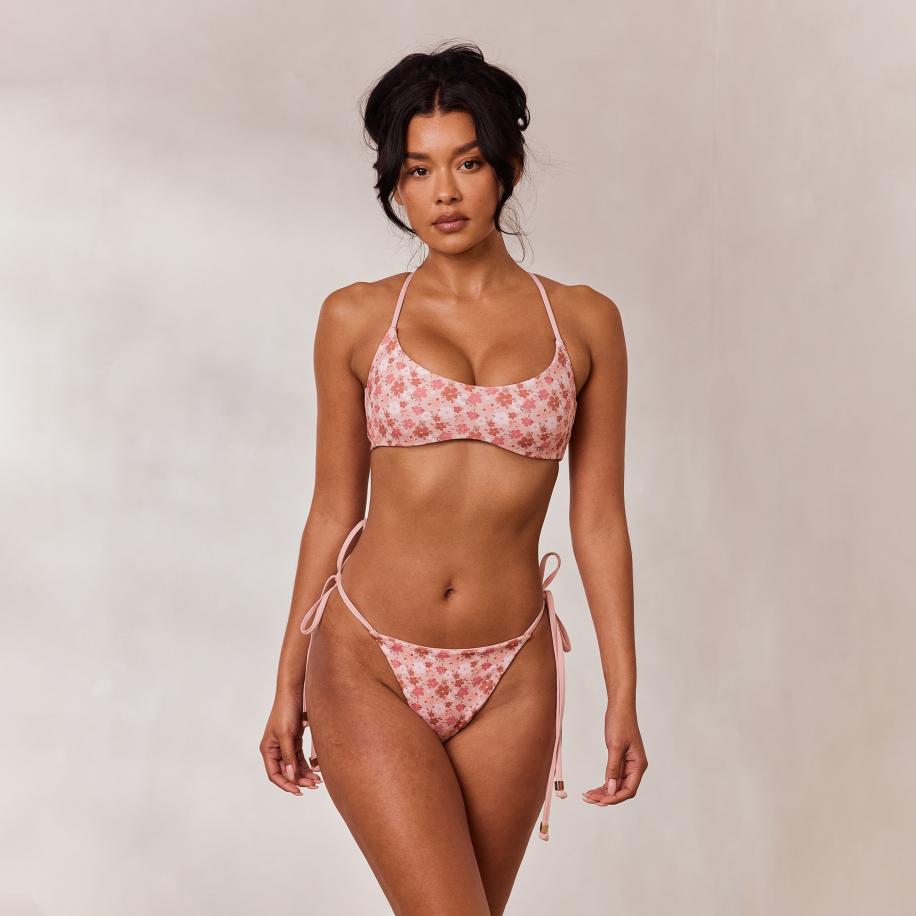 Omkeerbaar Bralette Bikinitop Roze/Bloemenprint XS Multicolor