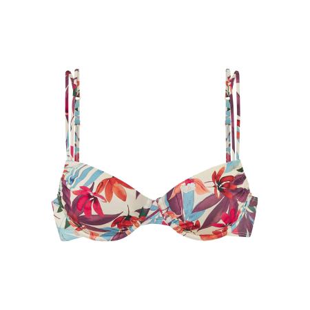Lascana LASCANA Bikinitop crème / lichtblauw / braam / rood