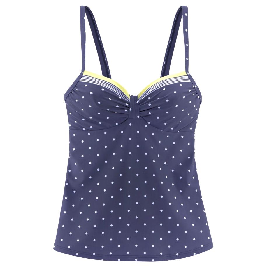Lascana LASCANA Tankinitop blauw / pasteelgeel / wit -