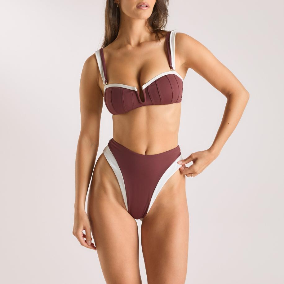 Monaco Bandeau Bikinitop Pruim XS Multicolor