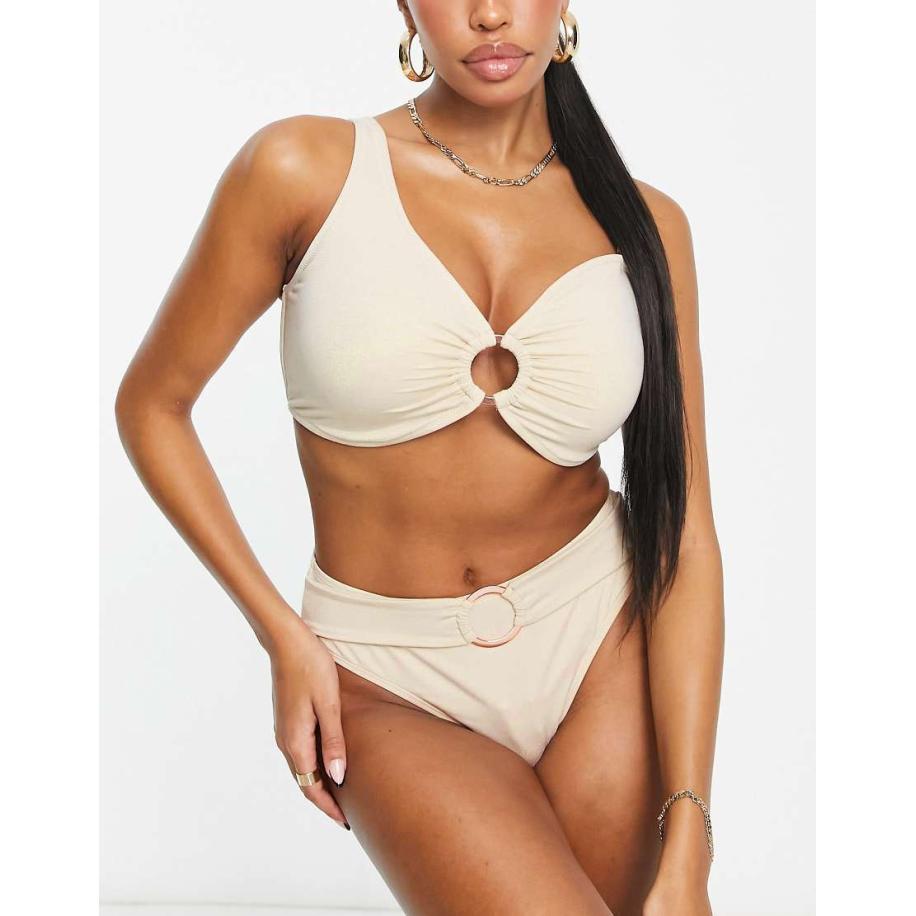 Ivory Rose Vollere buste Top met blote schouder en verwijderbare vullingen in goud met glans Goud