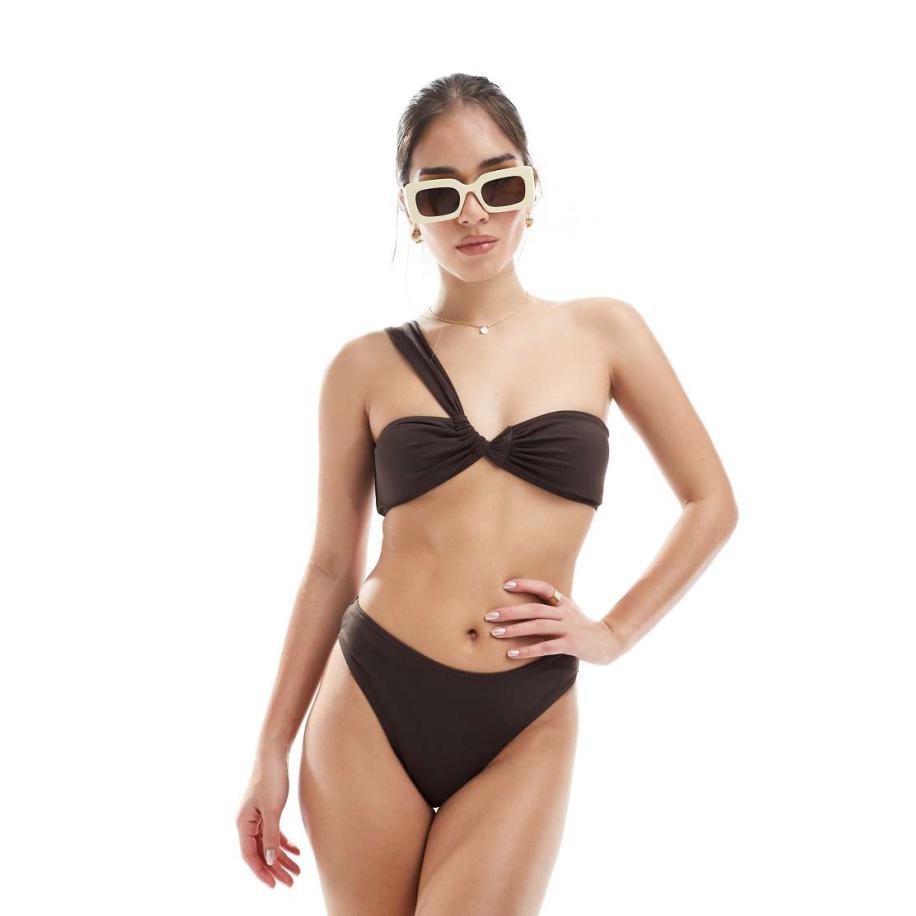 4th & Reckless Hoogopgesneden bikinibroekje in chocoladebruin, deel van co-ord set Bruin