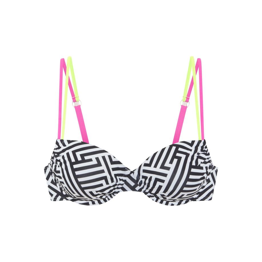 Buffalo BUFFALO Bikinitop citroen / pink / zwart / wit -