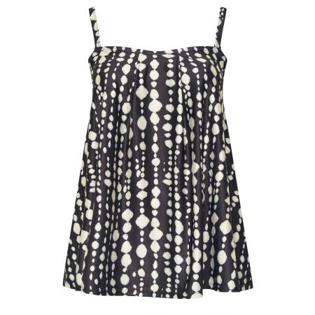 Yours Plus Size Black Spot Print Tankini Top Size 62-64