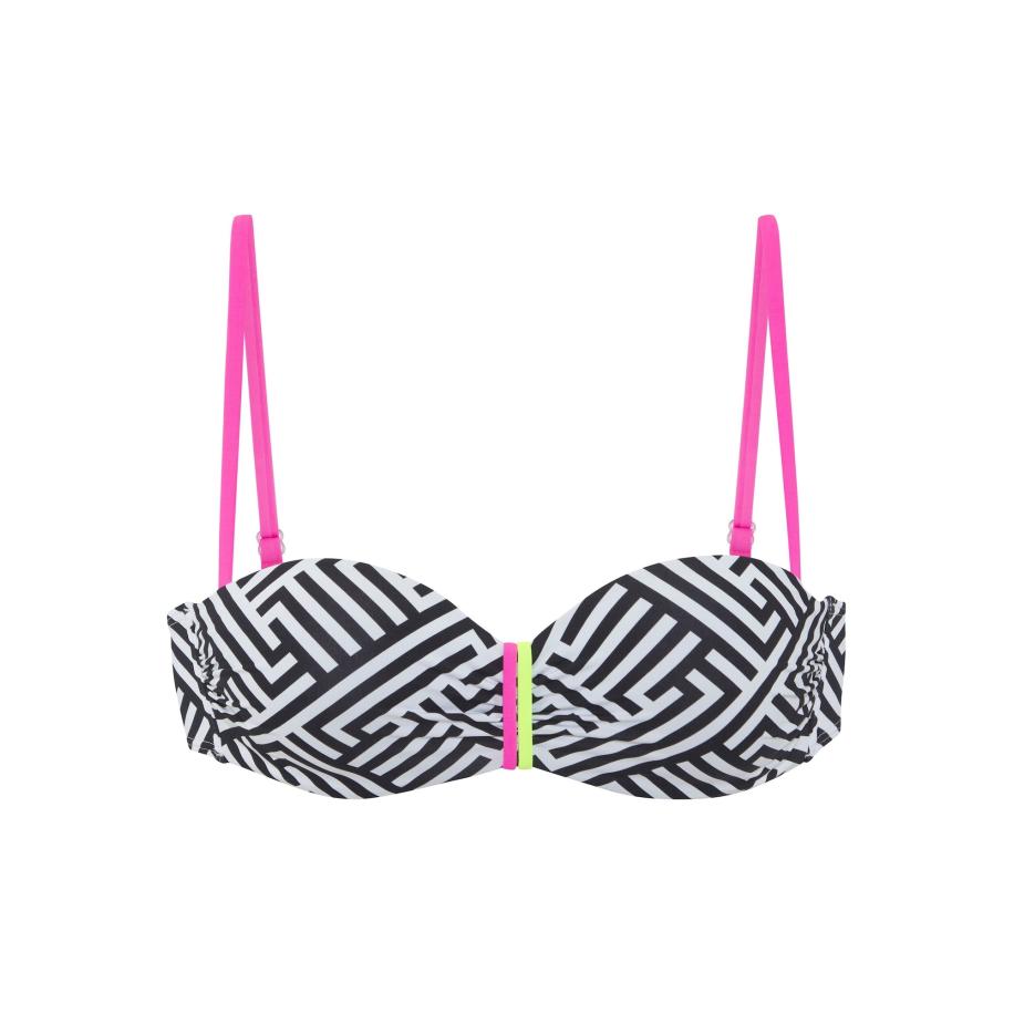 Buffalo BUFFALO Bikinitop neongeel / pink / zwart / wit -
