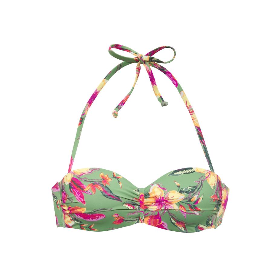 Lascana LASCANA Bikinitop lichtgroen / pasteloranje / pink / neonroze -
