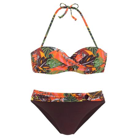 VIVANCE VIVANCE Bikini chocoladebruin / geel / groen / oranje