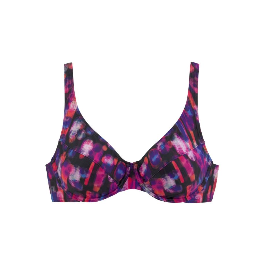 Lascana LASCANA Bikinitop donkerlila / pink / zwart -