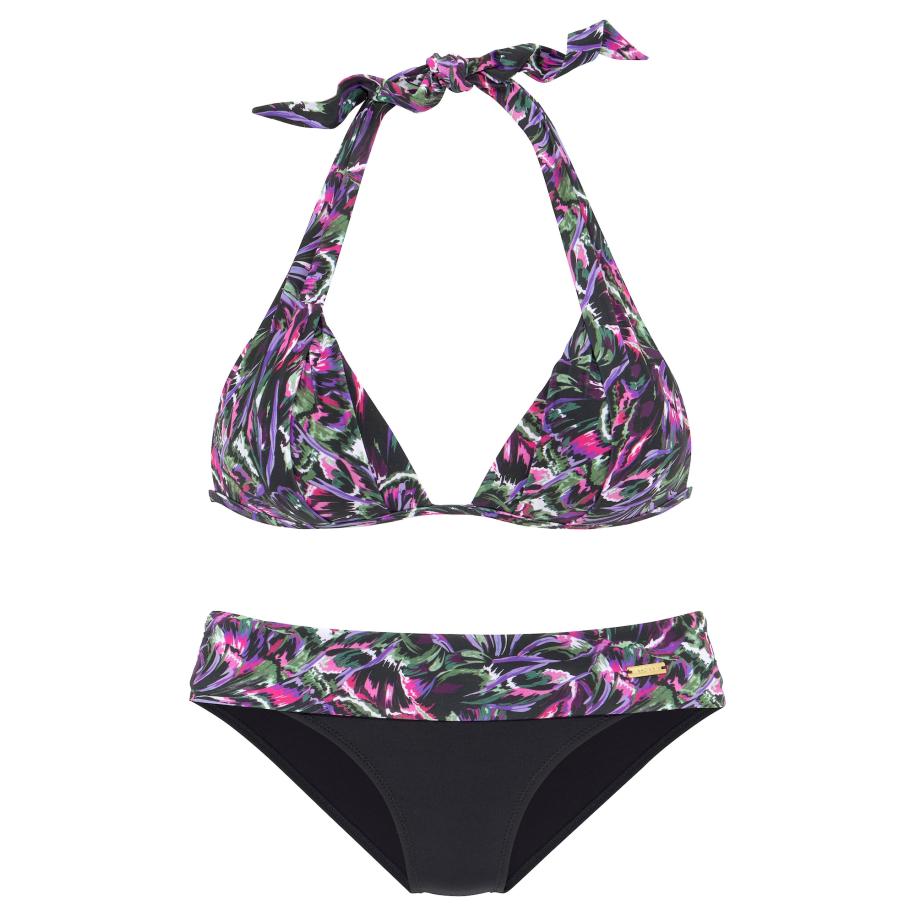 Lascana LASCANA Bikinitop groen / lila / lichtroze / zwart -