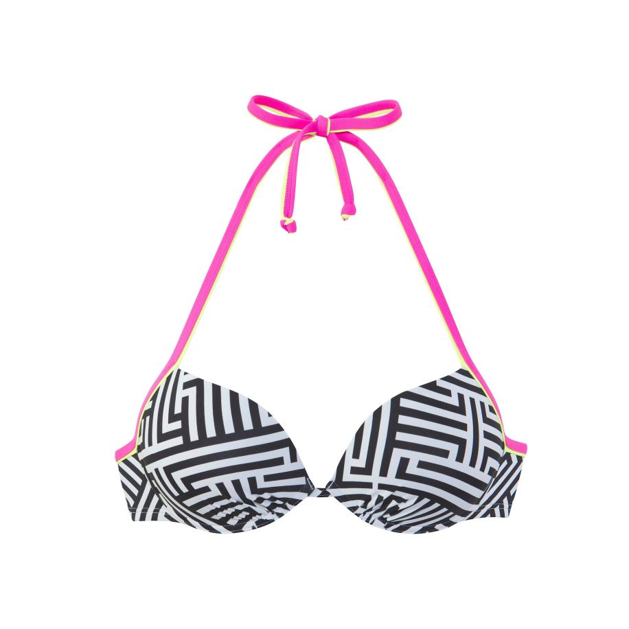 Buffalo BUFFALO Bikinitop geel / pink / zwart / wit -