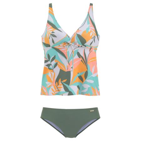 SUNSEEKER Tankini lichtgrijs / kaki / mintgroen / zalm roze