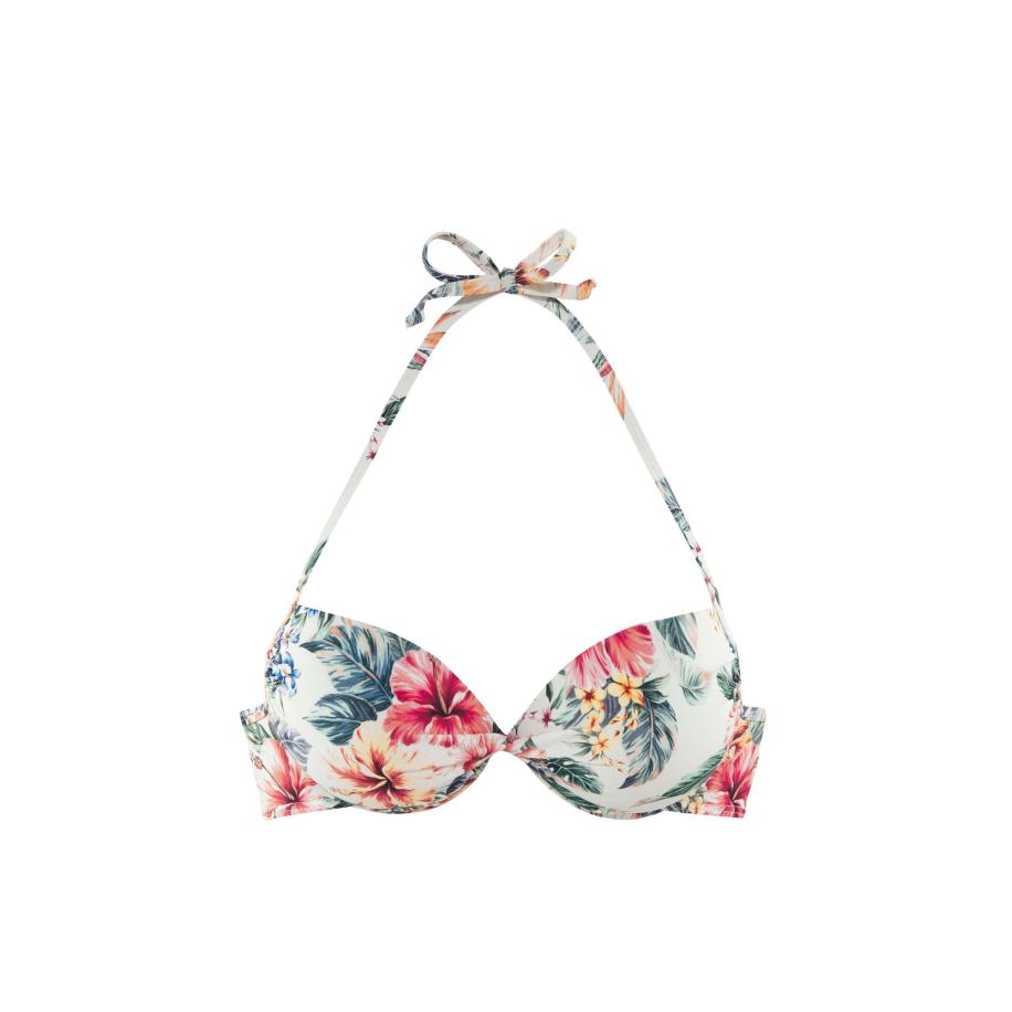Lascana LASCANA Bikinitop groen / rosa / bourgogne / wit -