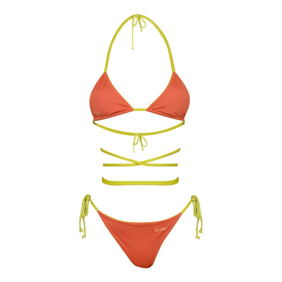 Kadoo Kadoo Bikini ECONYL® Catch me Joker Set 2-tlg. wendbar groen / oranje -