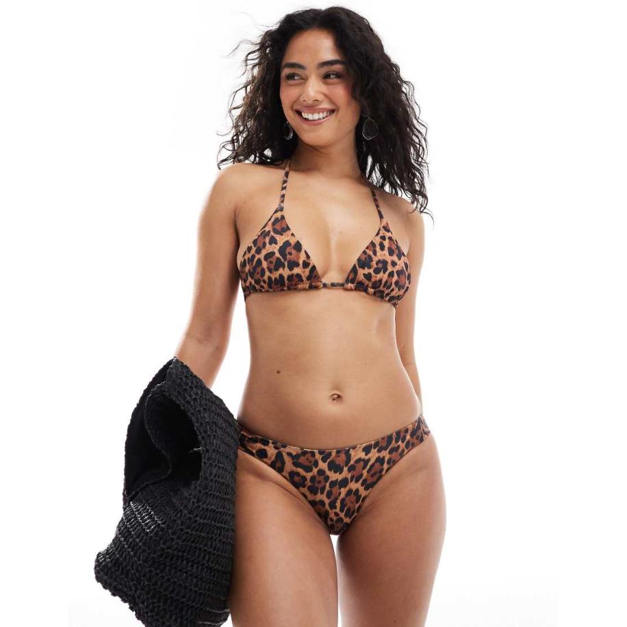 Daisy Street Bikinibroekje met hoge taille in luipaardprint-Veelkleurig Multicolor