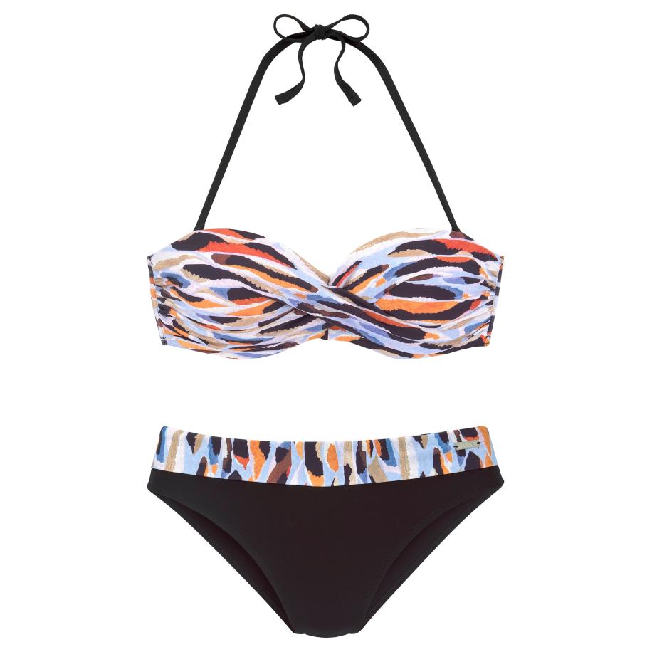 Lascana LASCANA Bikini smoky blue / kastanjebruin / oranje / zwart -