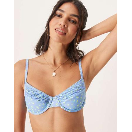 Kulani Kinis Lemon Bloom Bikinitopje met beugel in blauw