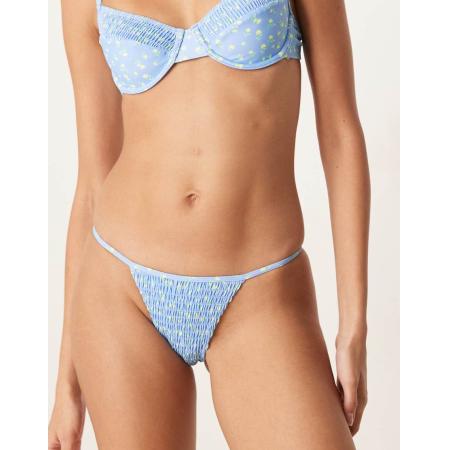Kulani Kinis Lemon Bloom Hoogopgesneden bikinibroekje in blauw