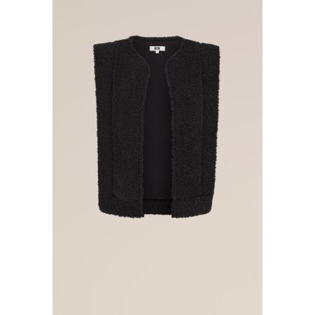 WE Fashion Dames Regular fit teddy gilet - Regular fit - Zwart - Maat: XL