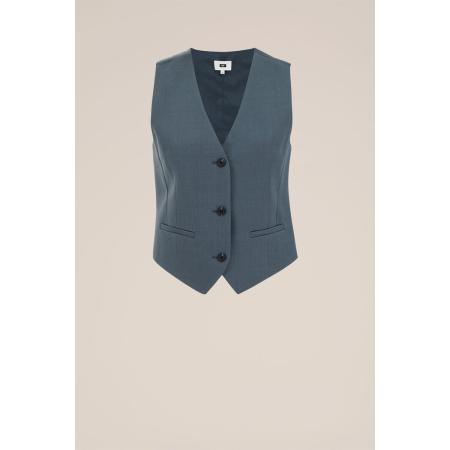 WE Fashion Dames Slim fit gilet - Slim Fit - Grijsgroen - Maat: 32