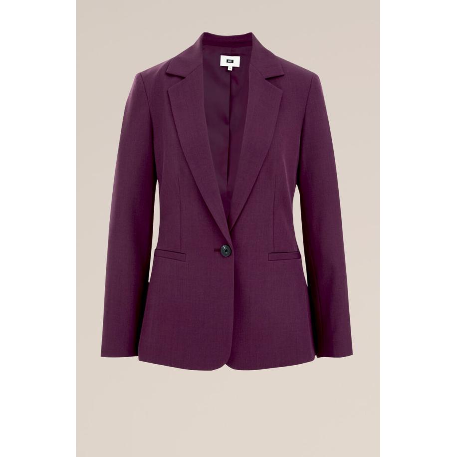WE Fashion Dames Slim fit blazer - Slim Fit - Aubergine - Maat: 32 Paars