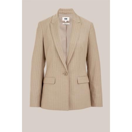 WE Fashion Dames slim fit blazer - Slim Fit - Beige - Maat: 32