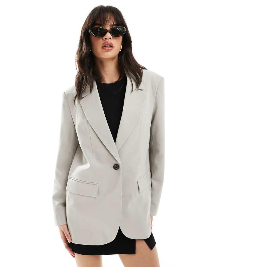 ASOS DESIGN Nette minimalistische blazer in grijs Grijs
