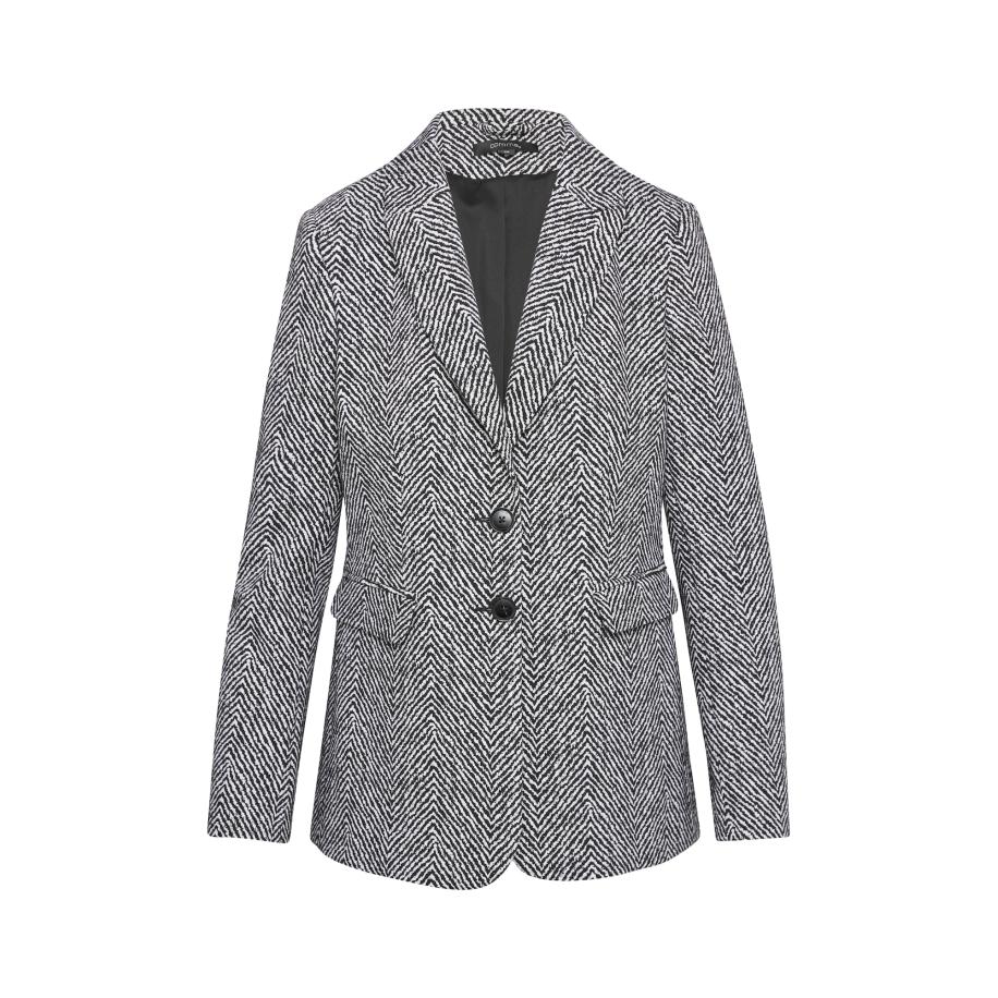Comma COMMA Blazers zwart gemêleerd / wit -