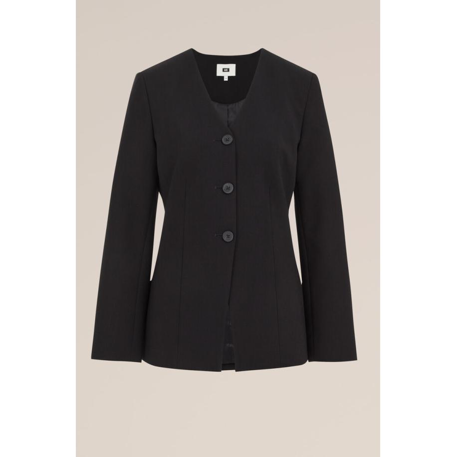 WE Fashion Dames slim fit blazer - Slim Fit - Zwart - Maat: 32 Zwart