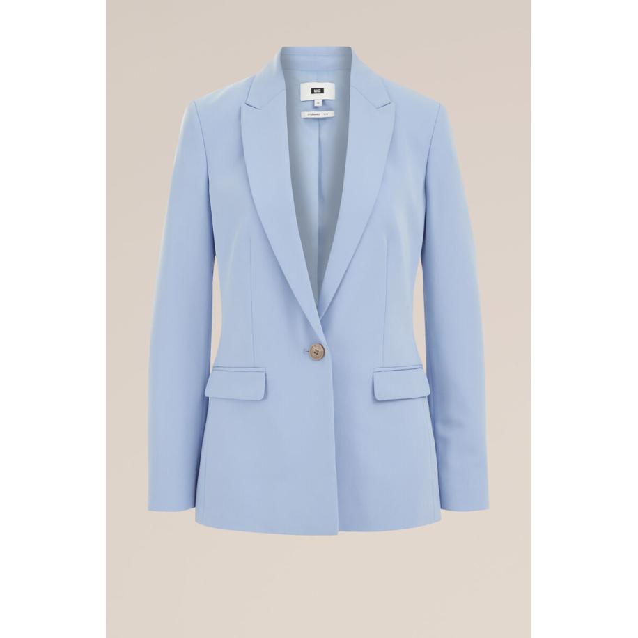 WE Fashion Dames Slim fit blazer - Slim Fit - Lichtblauw - Maat: 32 Blauw