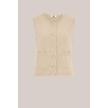 WE Fashion Dames regular fit gilet met structuur - Regular fit - Beige - Maat: XS