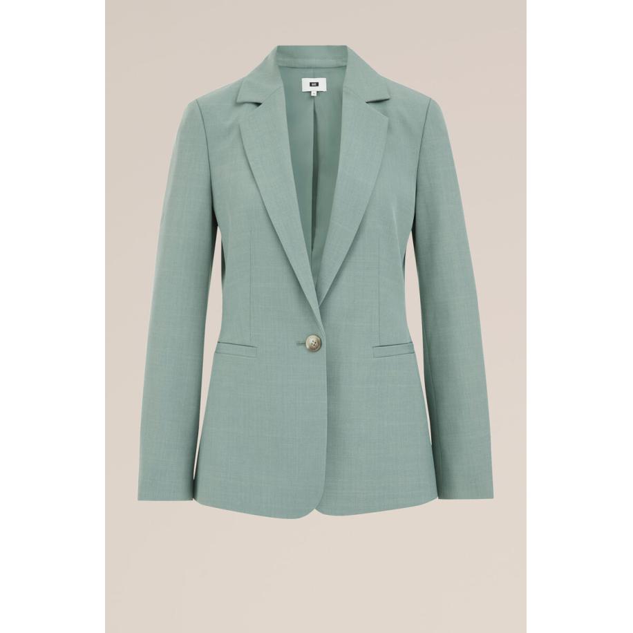 WE Fashion Dames Slim fit blazer - Slim Fit - Pastelgroen - Maat: 34 Groen