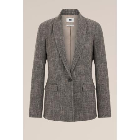 WE Fashion Dames slim fit blazer met structuur - Slim Fit - Zwart - Viscose - Maat: 34