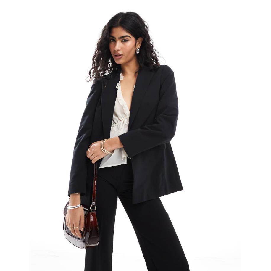 Miss Selfridge Essential Blazer met ruimvallende pasvorm in zwart Zwart