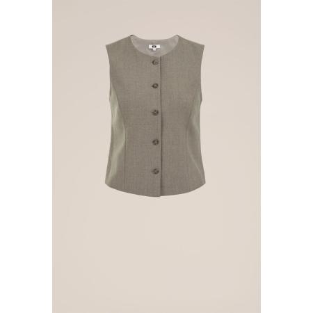 WE Fashion Dames Slim fit gilet - Slim Fit - Greige - Maat: 32