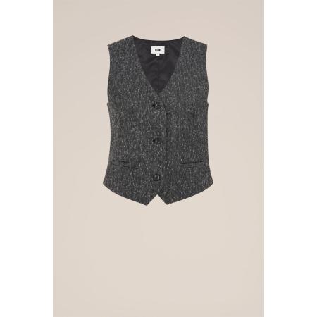 WE Fashion Dames Slim fit gilet - Slim Fit - Donkergrijs - Maat: 32