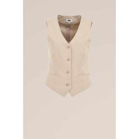 WE Fashion Dames getailleerd gilet - Beige - Maat: 36