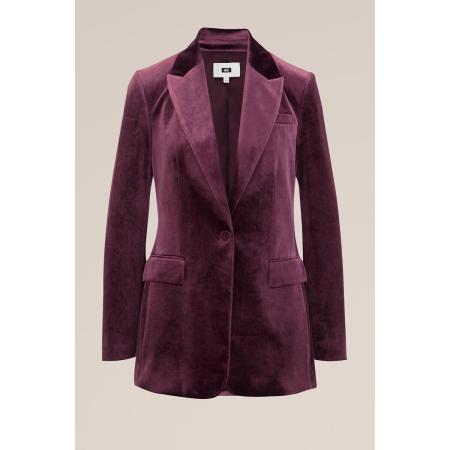 WE Fashion Dames regular fit velvet blazer - Regular fit - Donkerpaars - Maat: 32