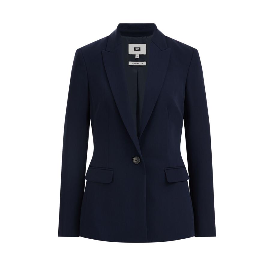 WE Fashion Dames Slim fit blazer - Slim Fit - Marineblauw - Maat: 32 Blauw