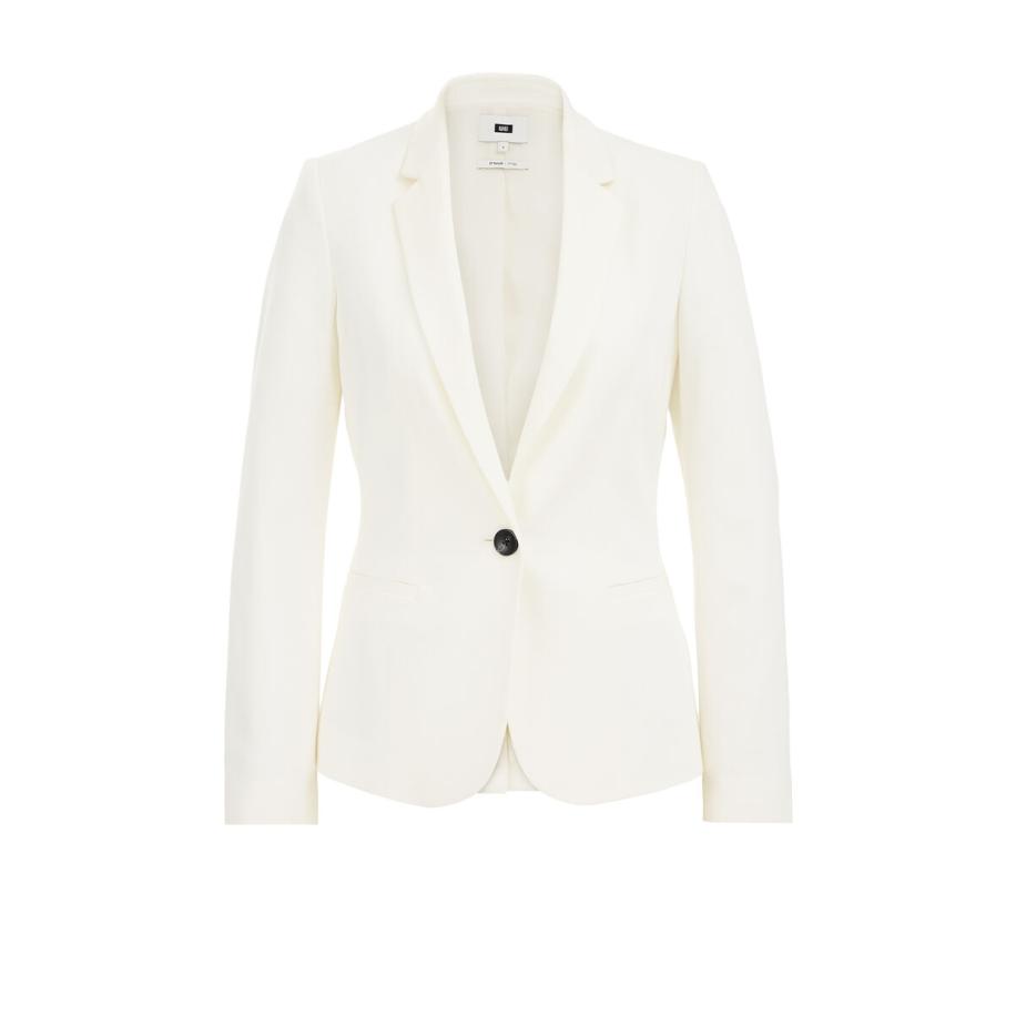 WE Fashion Dames getailleerde jersey blazer met stretch - Wit - Viscose - Maat: XS Wit