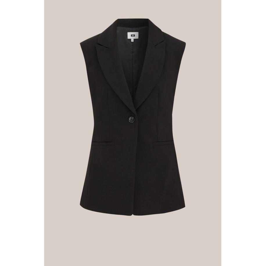 WE Fashion Dames gilet met glitter - Regular fit - Zwart - Maat: 32 Zwart